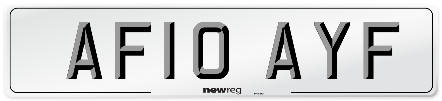 AF10 AYF Number Plate from New Reg
